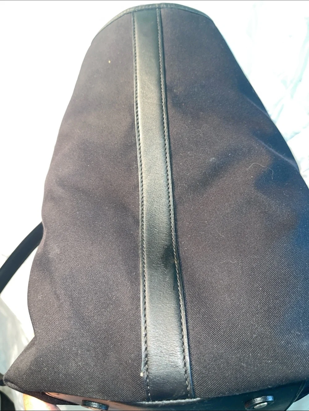 Coach Large Black Nylon & Leather Travel Tote #F77002
